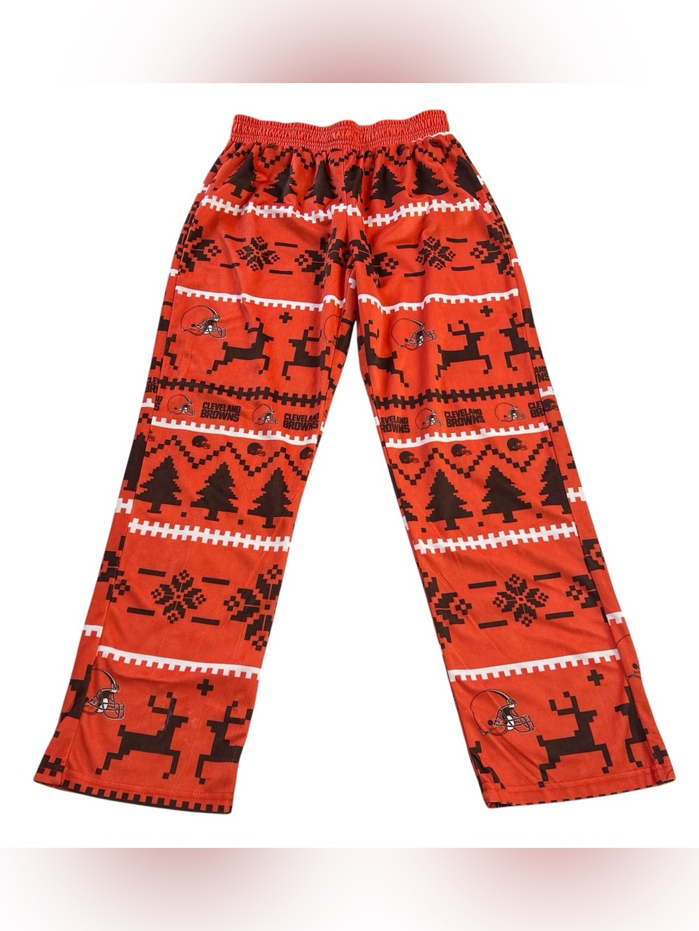 Cleveland Browns NFL Team Apparel Men’s Orange Christmas Pajama Pants Soft sz M